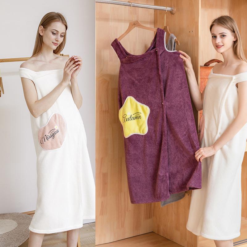 Women Quick Dry Wearable Microfiber plush Bathrobes | Stornfield