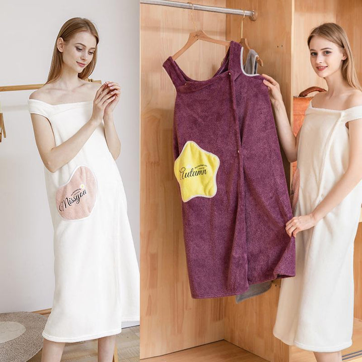 Women Quick Dry Wearable Microfiber plush Bathrobes | Stornfield