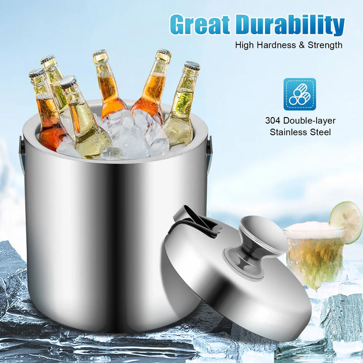 Ice Bucket Stainless Steel Insulated Beer Drink Double-layer Cooler | Stornfield