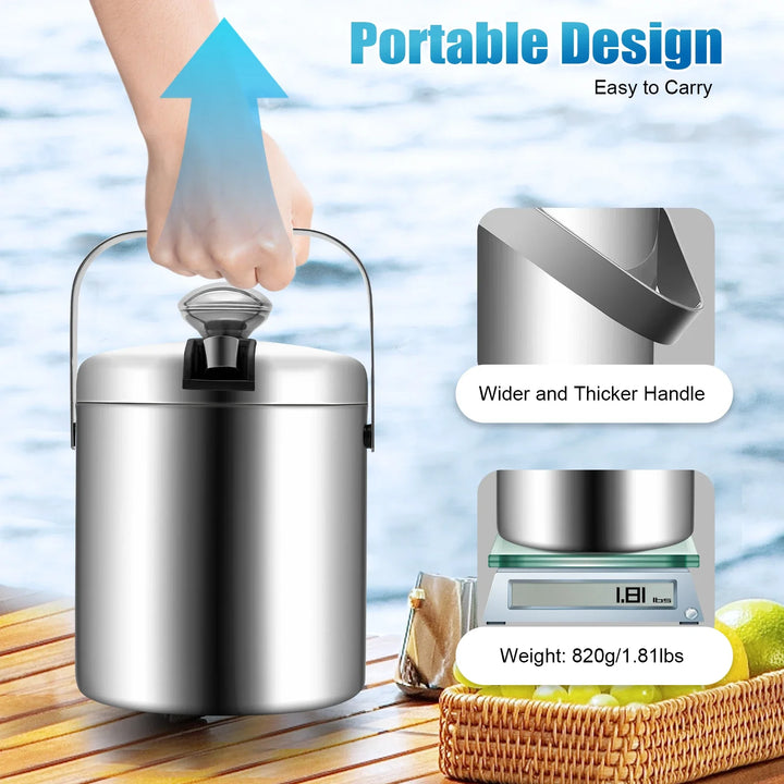 Ice Bucket Stainless Steel Insulated Beer Drink Double-layer Cooler | Stornfield
