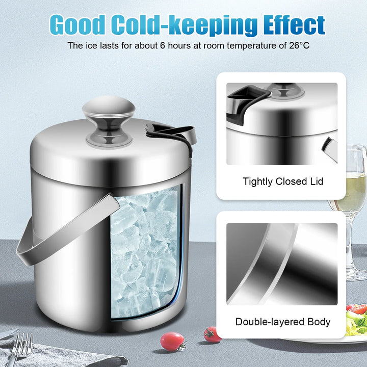 Ice Bucket Stainless Steel Insulated Beer Drink Double-layer Cooler | Stornfield
