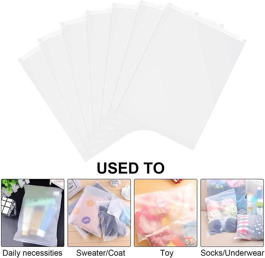 Reusable Matte Zip Bags – 40-Pack Clothing Storage Covers with Ventilation Holes | Stornfield