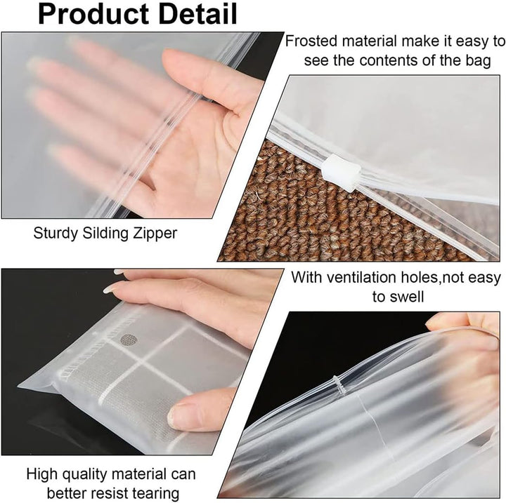 Reusable Matte Zip Bags – 40-Pack Clothing Storage Covers with Ventilation Holes | Stornfield