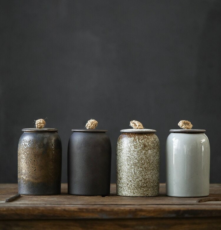 Stornfield | Vintage Kitchen Storage Jar for Cookies and Sugar | Airtight Ceramic Gong Fu Container