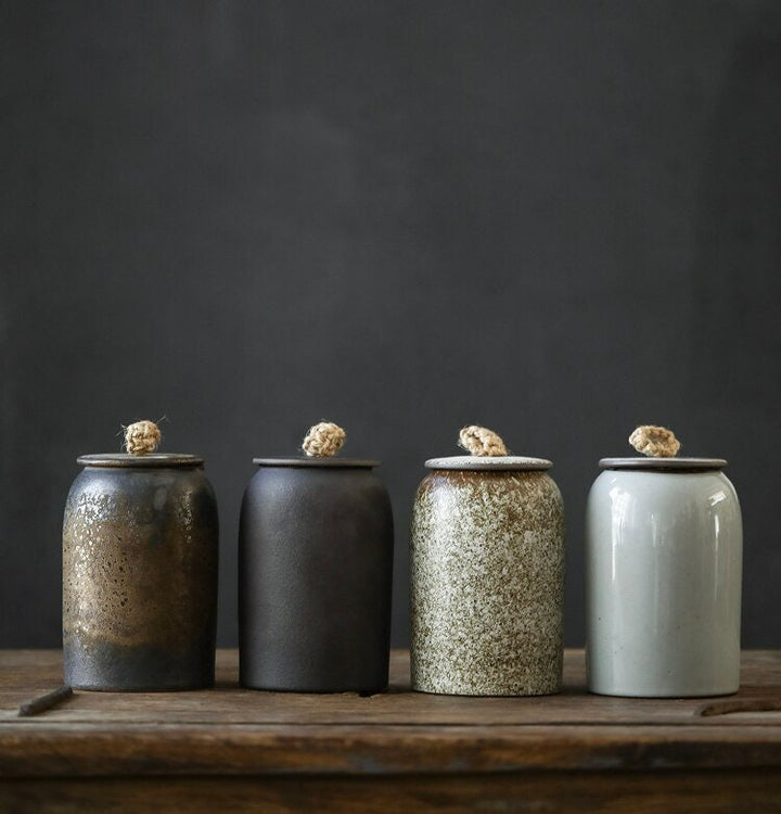 Stornfield | Vintage Kitchen Storage Jar for Cookies and Sugar | Airtight Ceramic Gong Fu Container