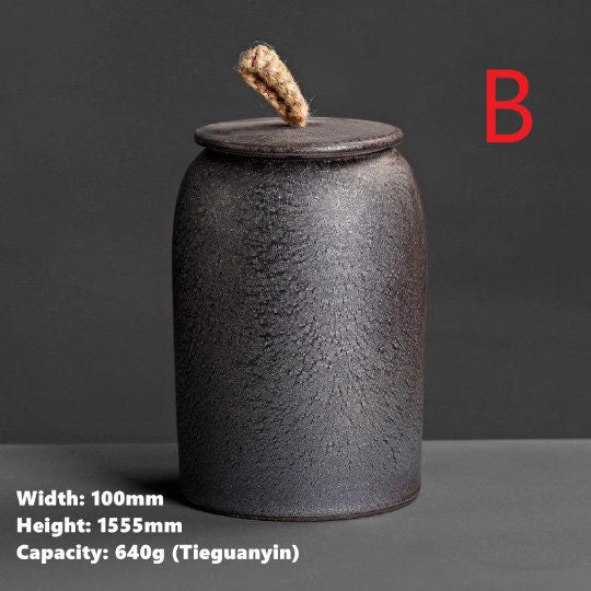 Stornfield | Vintage Kitchen Storage Jar for Cookies and Sugar | Airtight Ceramic Gong Fu Container