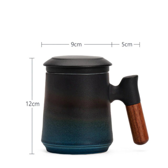 Stornfield | Japanese Ceramic Tea Cup Set with Tea Infuser and Lid, Handmade