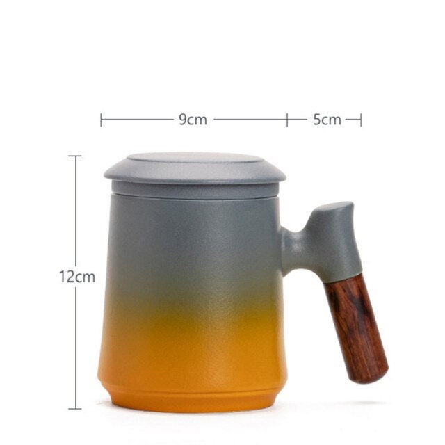 Stornfield | Japanese Ceramic Tea Cup Set with Tea Infuser and Lid, Handmade