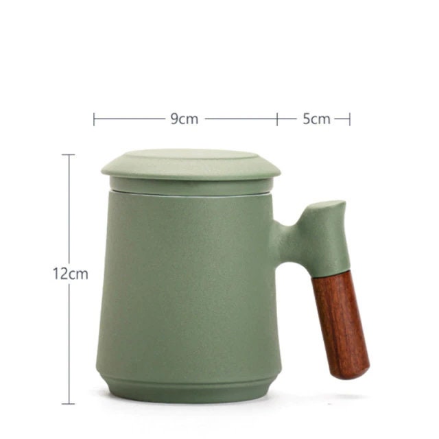 Stornfield | Japanese Ceramic Tea Cup Set with Tea Infuser and Lid, Handmade