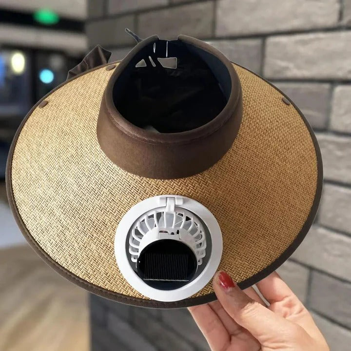 Wide Brim Sun Hat with Solar Powered Fan | Stornfield