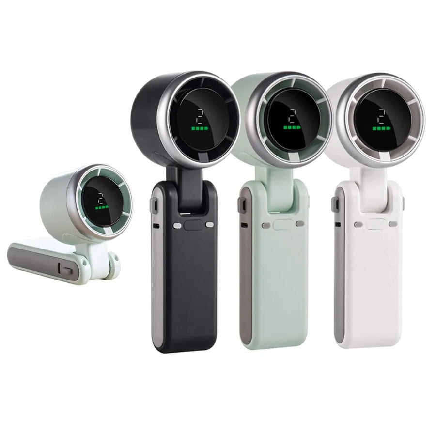 Foldable Handheld Turbo Fan with Digital Display | Stornfield
