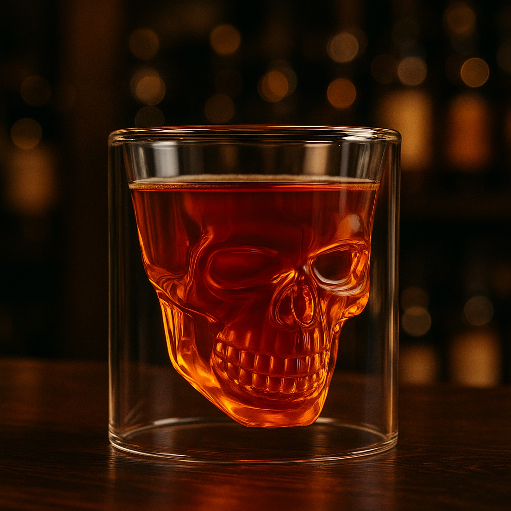3D Skull Head DouStornfielde Drinking Glass | Stornfield