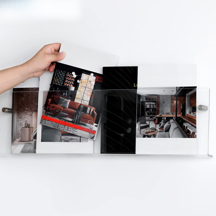 Stornfield | Wall Shelf Clear Acrylic Magazine Holder