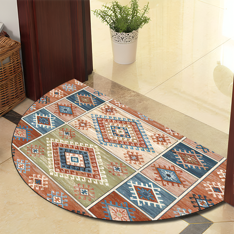 Stornfield | Round Mandala Rug - Thick Non-Slip, Machine Washable Rug, Perfect for Living Room, Hallway, and Outdoor Use – Polyester