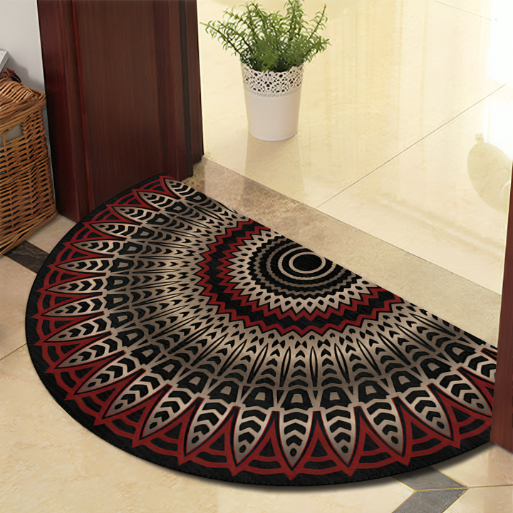 Stornfield | Round Mandala Rug - Thick Non-Slip, Machine Washable Rug, Perfect for Living Room, Hallway, and Outdoor Use – Polyester