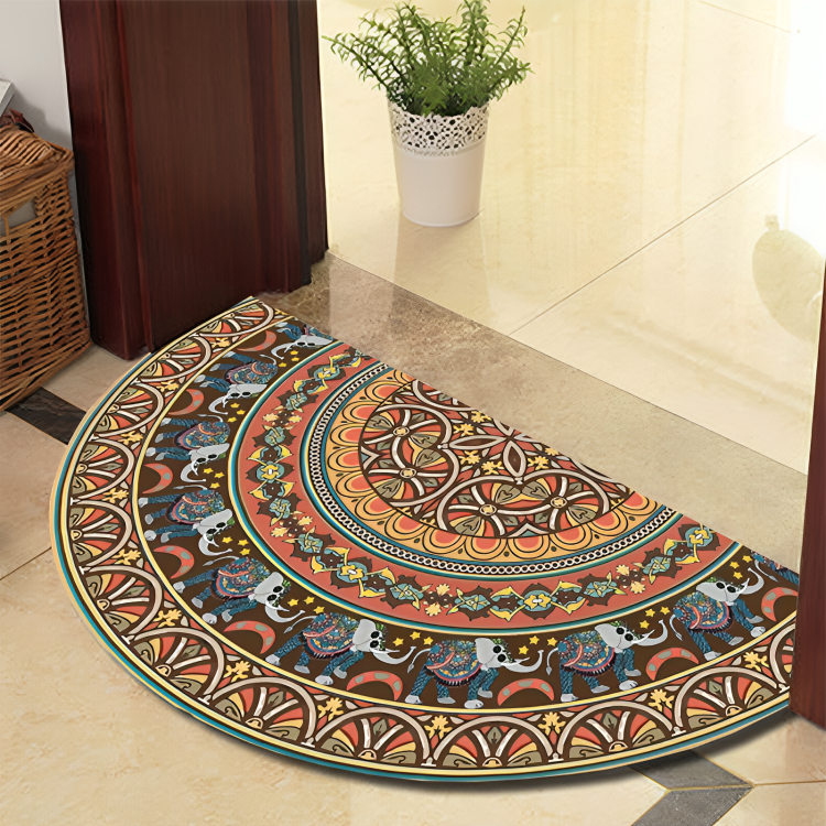Stornfield | Round Mandala Rug - Thick Non-Slip, Machine Washable Rug, Perfect for Living Room, Hallway, and Outdoor Use – Polyester