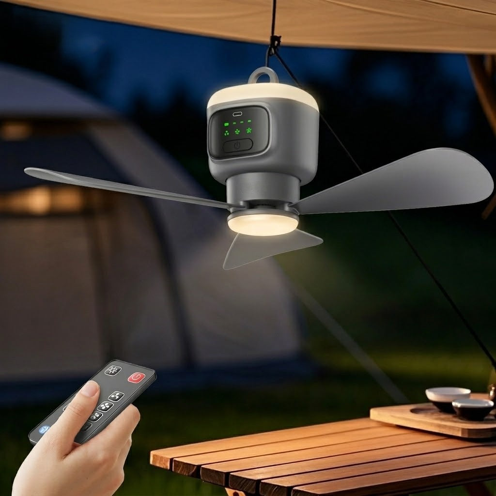 Home Cool Portable Rechargeable RC Hanging Fan Lamp | Stornfield