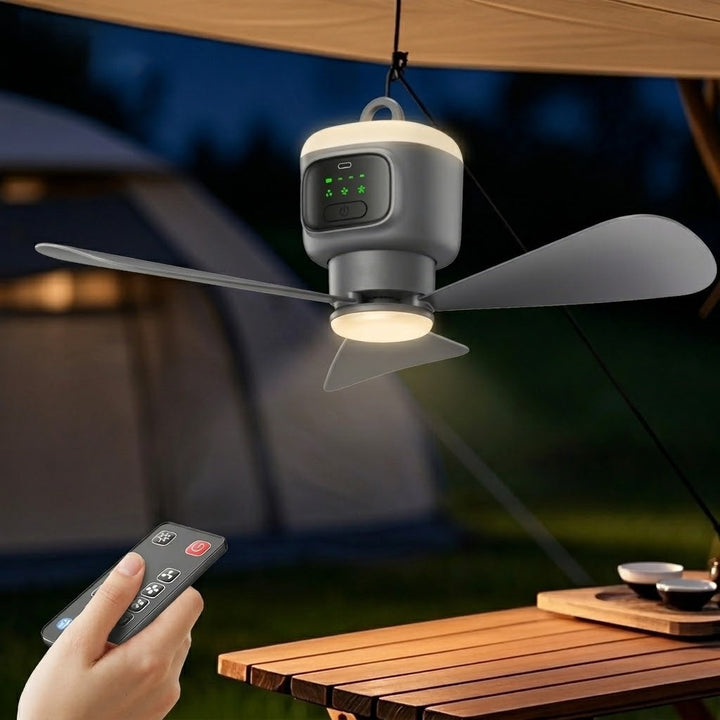 Home Cool Portable Rechargeable RC Hanging Fan Lamp | Stornfield