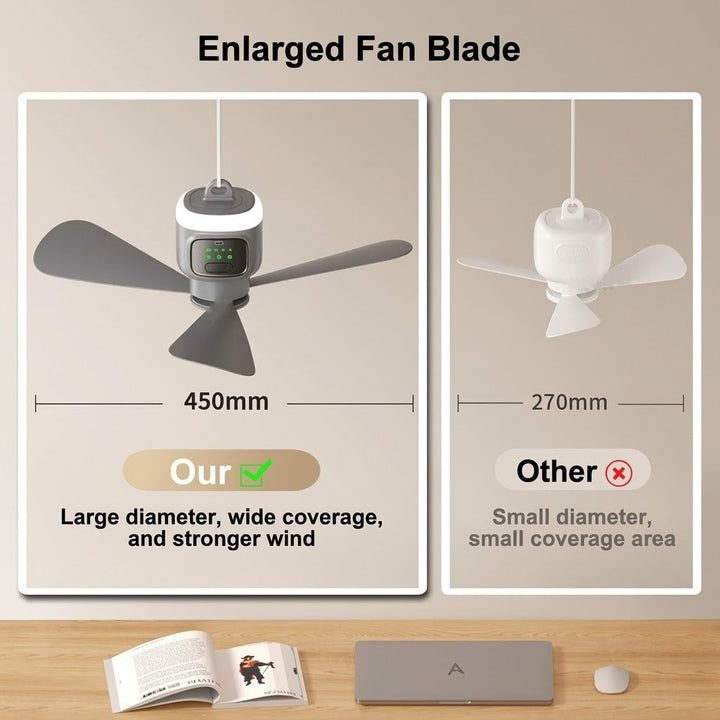Home Cool Portable Rechargeable RC Hanging Fan Lamp | Stornfield