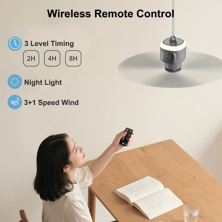 Home Cool Portable Rechargeable RC Hanging Fan Lamp | Stornfield