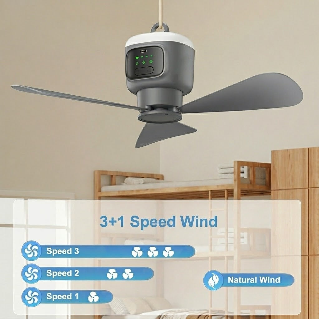 Home Cool Portable Rechargeable RC Hanging Fan Lamp | Stornfield