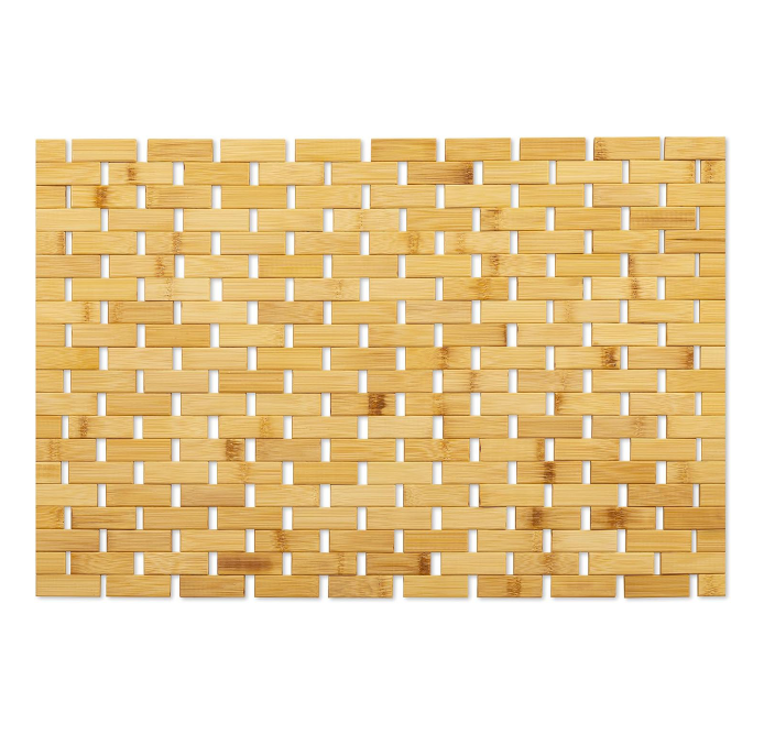Stornfield | Non-Slip Bamboo Bath Mat, Water-Resistant Bathroom Runner Rug, Natural Wood Shower Mat, Non-Slip Fabric