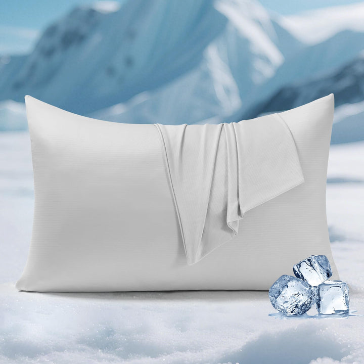3.0 Cooling Pillowcase – Silver Ion Freshness, Dual-Sided Cool Touch, Ultra-Light & Breathable for Hot Sleepers-Gray | Stornfield