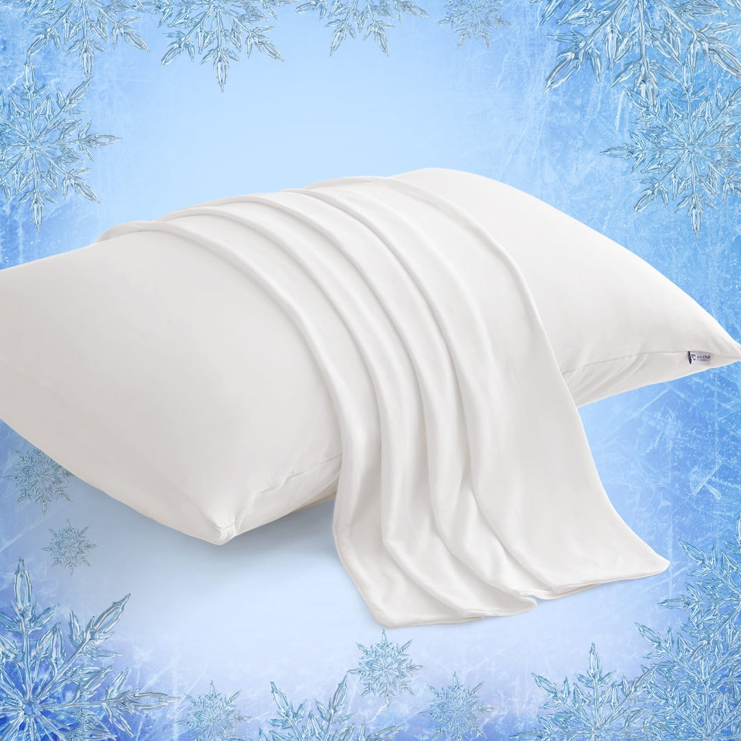 Revolutionary White Cooling Pillowcases Set of 2 –  Pro Q-Max 0.4 | Stornfield