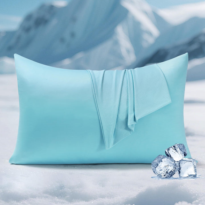 3.0 Cooling Pillowcase – Silver Ion Freshness, Dual-Sided Cool Touch, Ultra-Light & Breathable for Hot Sleepers-Blue | Stornfield