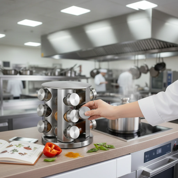 Rotating spice rack with 12 jars | Stornfield