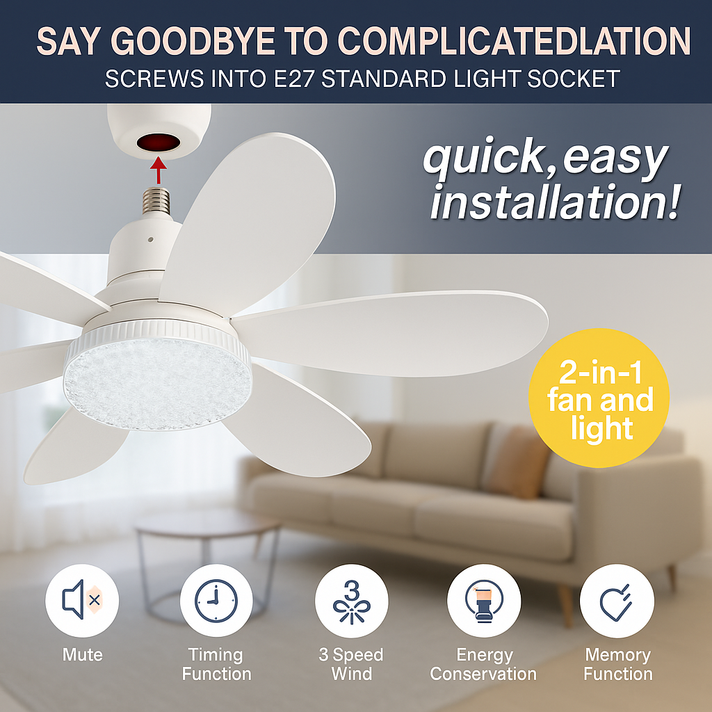 Elegant Flower Energy Saving RC Ceiling Fan Lamp | Stornfield