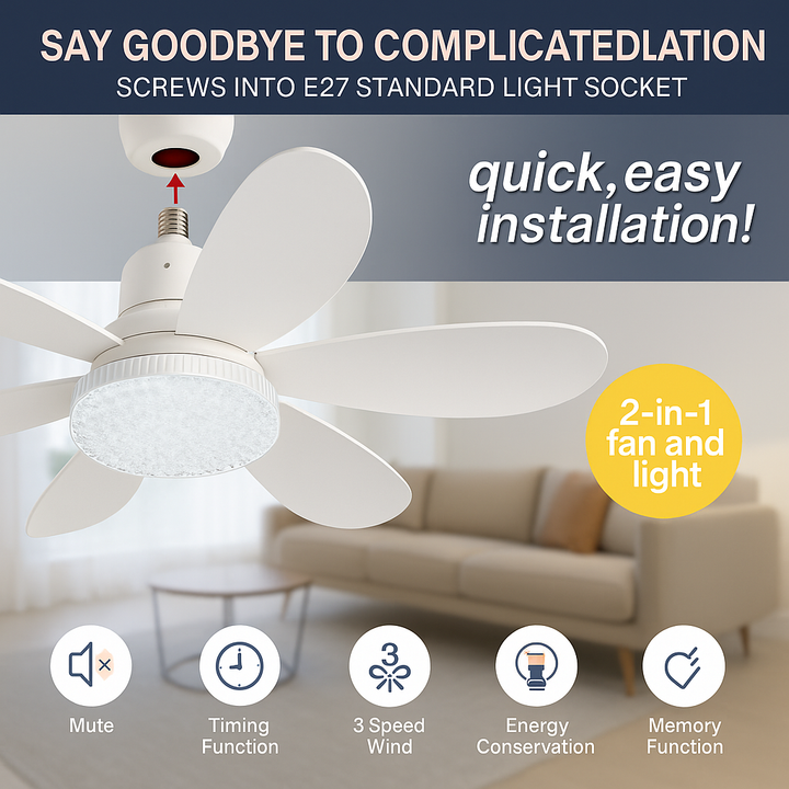 Elegant Flower Energy Saving RC Ceiling Fan Lamp | Stornfield
