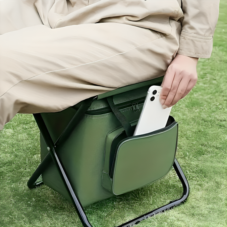Built-in Cooling Bag Portable Folding Outdoor Stool | Stornfield