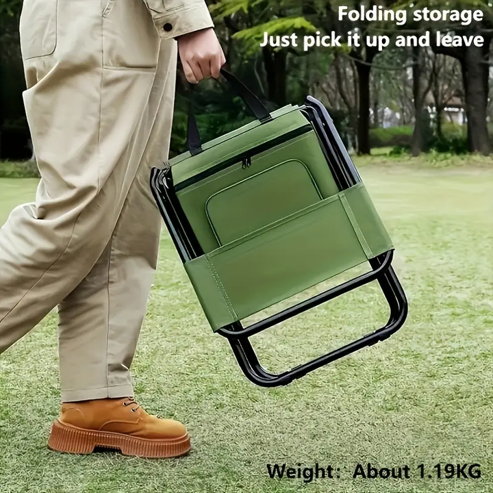 Built-in Cooling Bag Portable Folding Outdoor Stool | Stornfield