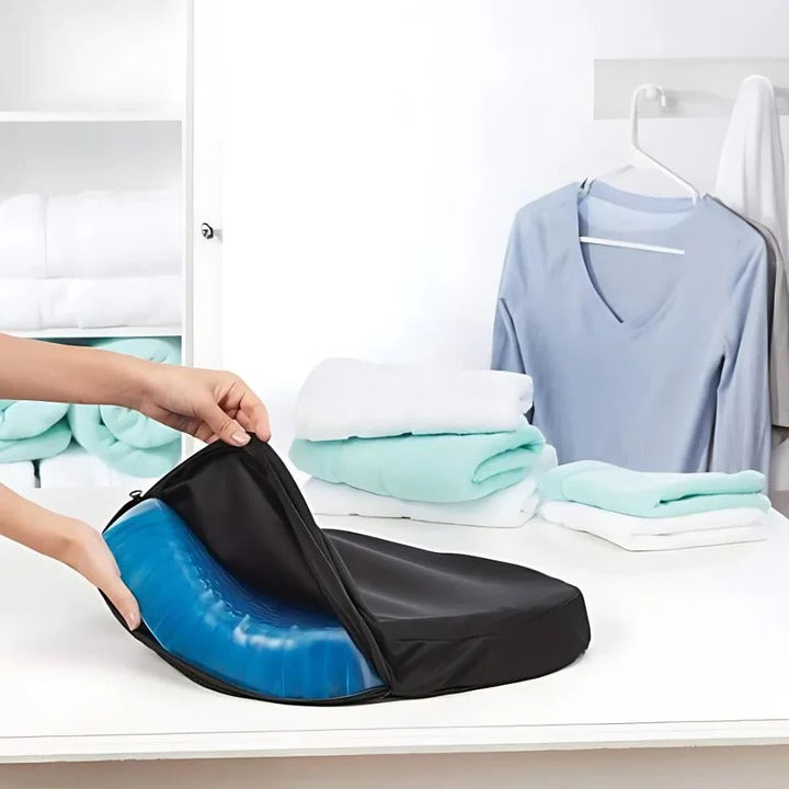 DrukVrij Orthopedic Gel Seat Cushion – Breathable Honeycomb Design for Coccyx and Back Pain Relief | Stornfield
