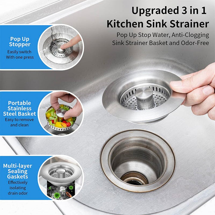 Drain filter stainless steel with pop-up mechanism | Stornfield
