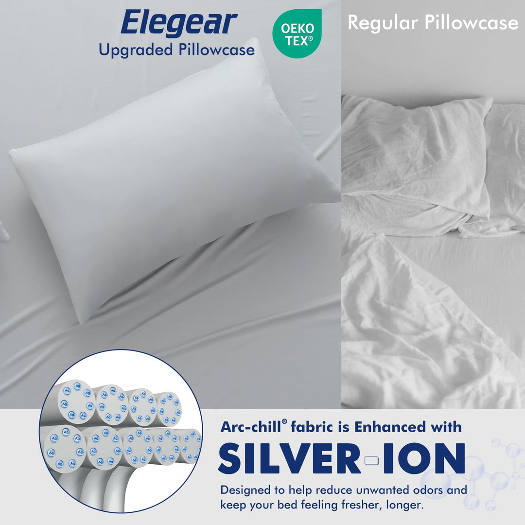 3.0 Cooling Pillowcase – Silver Ion Freshness, Dual-Sided Cool Touch, Ultra-Light & Breathable for Hot Sleepers-Gray | Stornfield