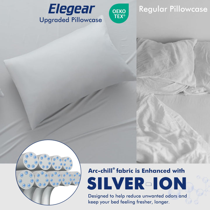 3.0 Cooling Pillowcase – Silver Ion Freshness, Dual-Sided Cool Touch, Ultra-Light & Breathable for Hot Sleepers-Gray | Stornfield