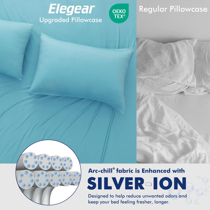 3.0 Cooling Pillowcase – Silver Ion Freshness, Dual-Sided Cool Touch, Ultra-Light & Breathable for Hot Sleepers-Blue | Stornfield