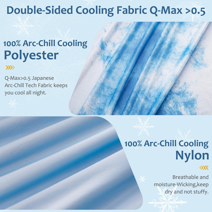 Tie Dye Cooling Blanket – Q-Max 0.5+ Double-Layer Dual-Sided Cool Touch Blanket for Comfortable Summer Nights – Blue | Stornfield