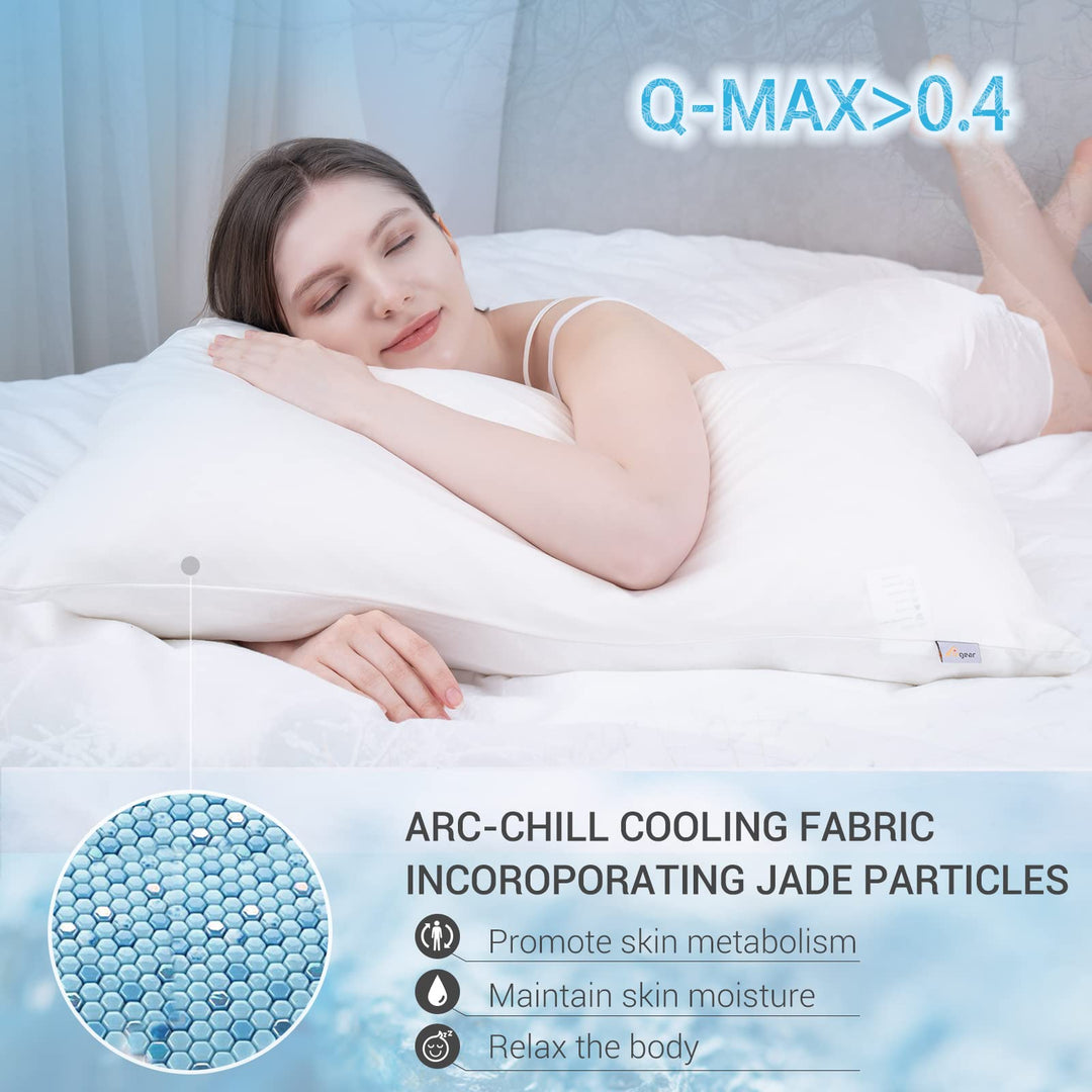 Revolutionary White Cooling Pillowcases Set of 2 –  Pro Q-Max 0.4 | Stornfield