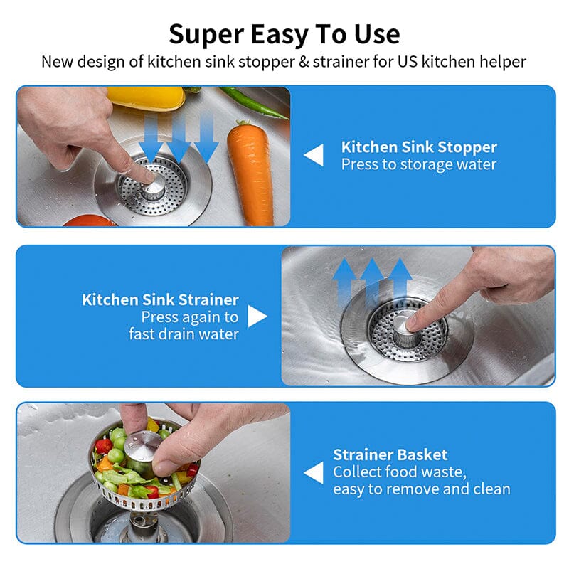 Drain filter stainless steel with pop-up mechanism | Stornfield