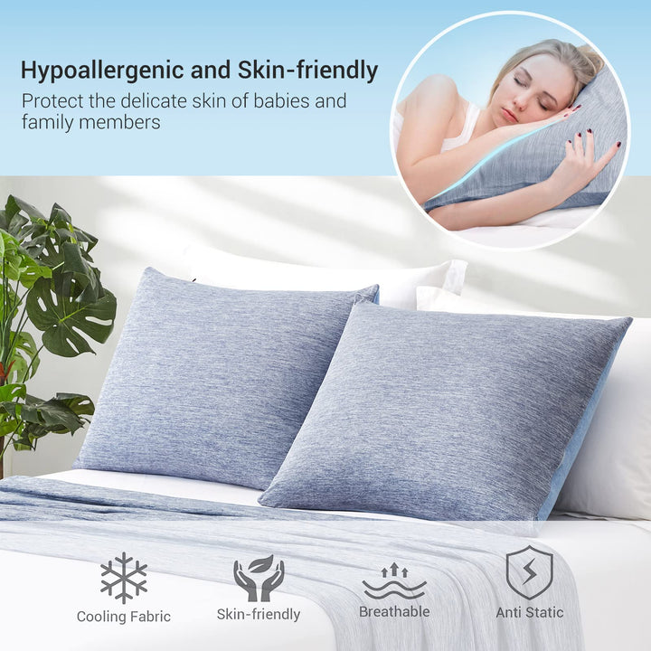 Revolutionary Blue Cooling Pillowcases Set of 2 –  Pro Q-Max 0.4 | Stornfield
