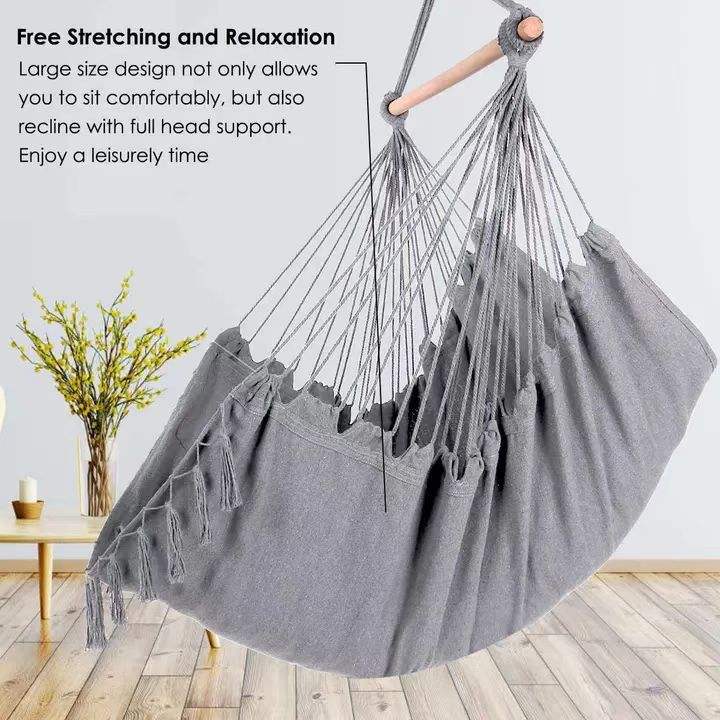 Stornfield | Comfortable Hanging Chair with Soft Cushions - Indoor/Outdoor Hanging Swing for Relaxation and Leisure - Durable Cotton Fabric, Including Hanging Hardware