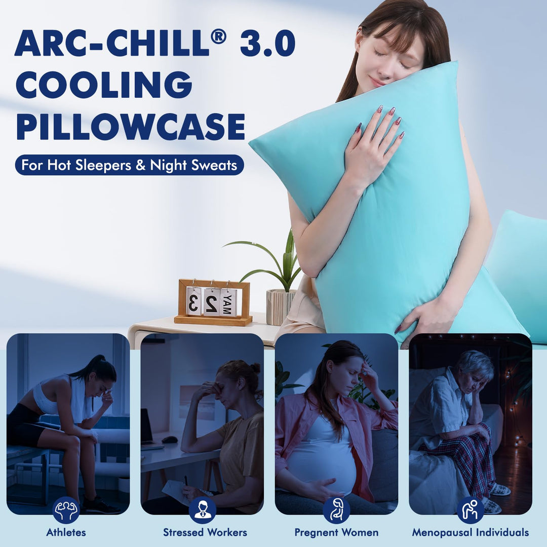 3.0 Cooling Pillowcase – Silver Ion Freshness, Dual-Sided Cool Touch, Ultra-Light & Breathable for Hot Sleepers-Blue | Stornfield