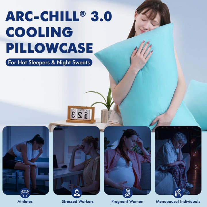 3.0 Cooling Pillowcase – Silver Ion Freshness, Dual-Sided Cool Touch, Ultra-Light & Breathable for Hot Sleepers-Blue | Stornfield