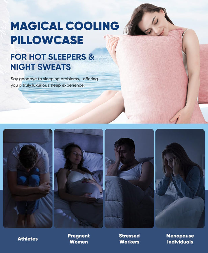 Revolutionary Light Pink Cooling Pillowcases Set of 2 –  Pro Q-Max 0.4 | Stornfield