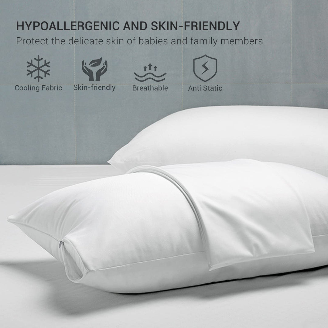 Revolutionary White Cooling Pillowcases Set of 2 –  Pro Q-Max 0.4 | Stornfield