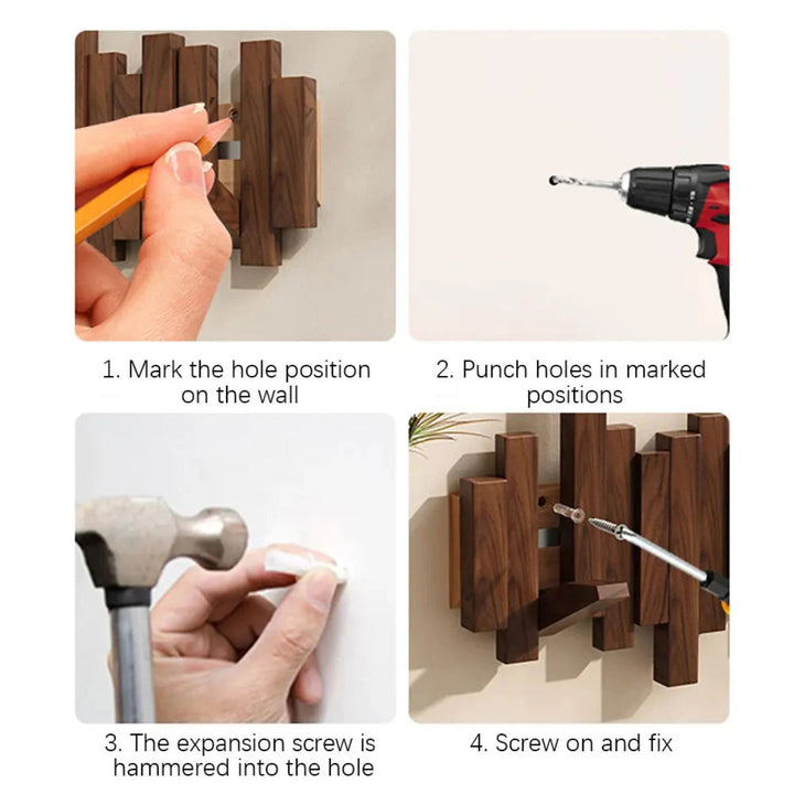 PianoWood Wall Coat Rack – Wooden Piano Key Coat Rack made of Walnut or Beech Wood | Stornfield