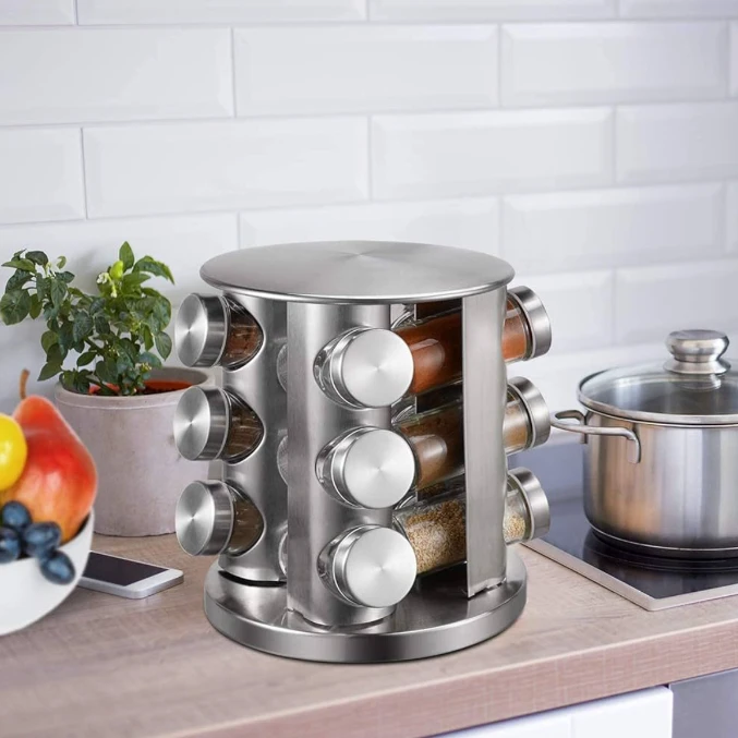 Rotating spice rack with 12 jars | Stornfield